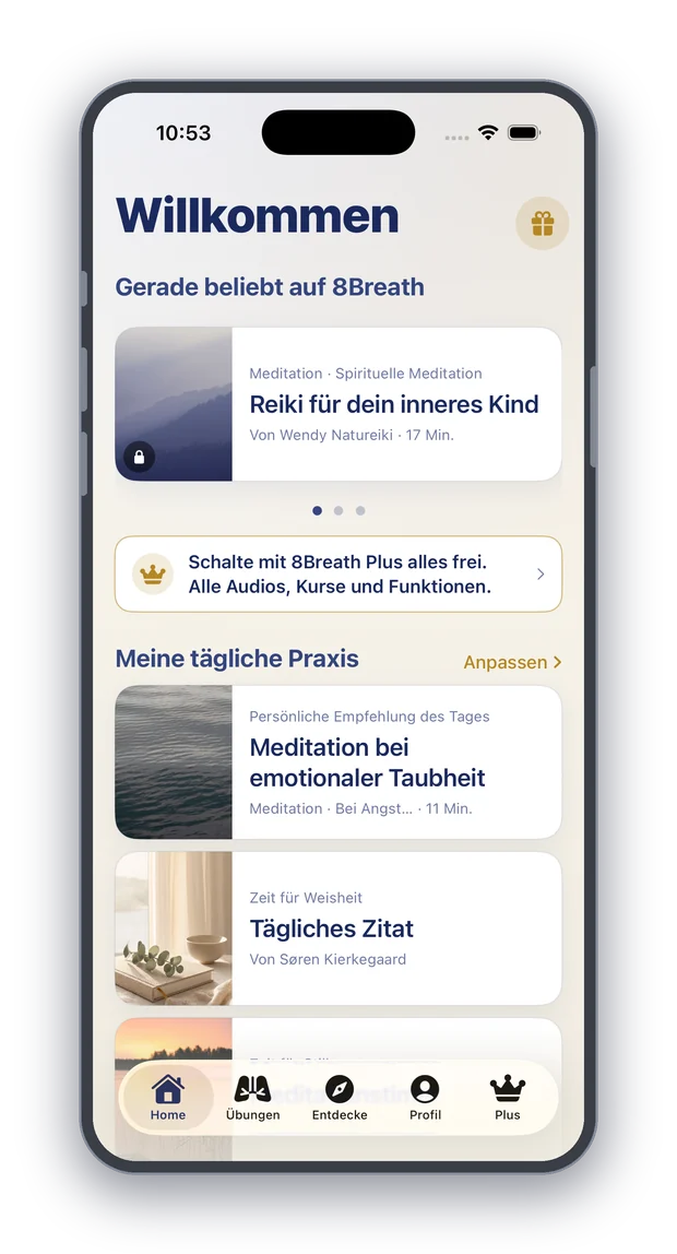 8Breath auf dem iPhone: Home