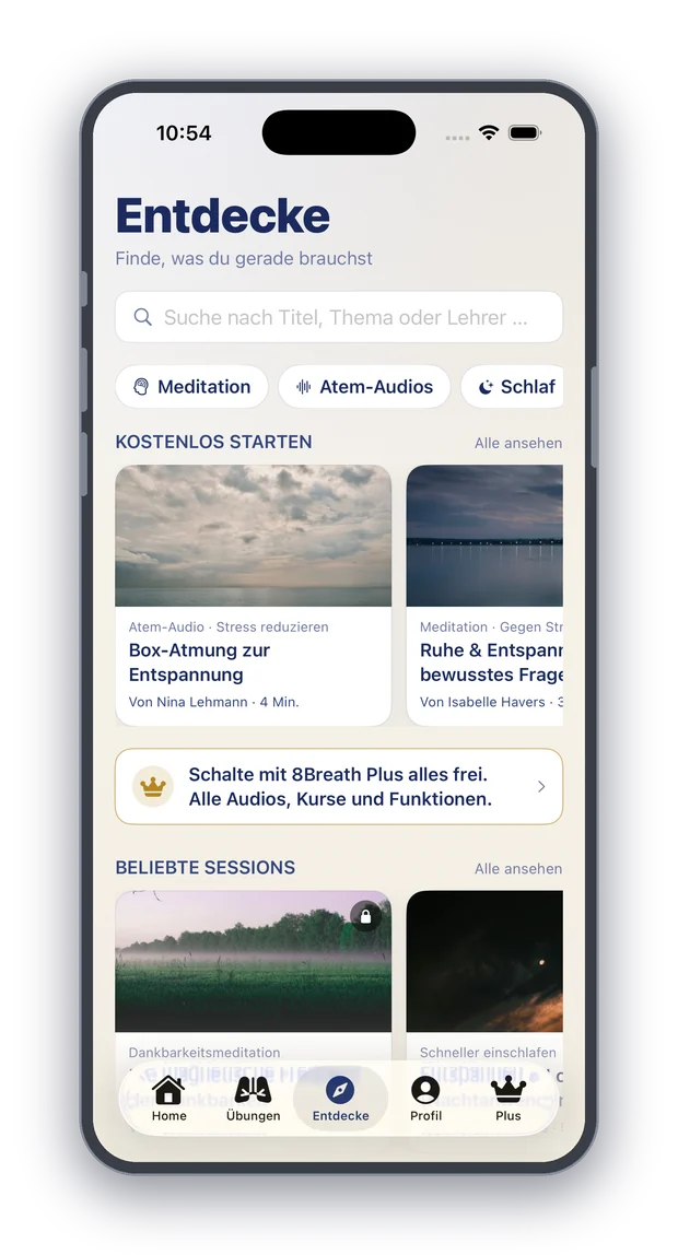8Breath auf dem iPhone: Entdecke