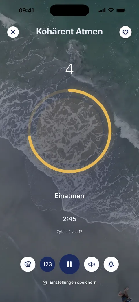 Laufende Atemübung in 8Breath